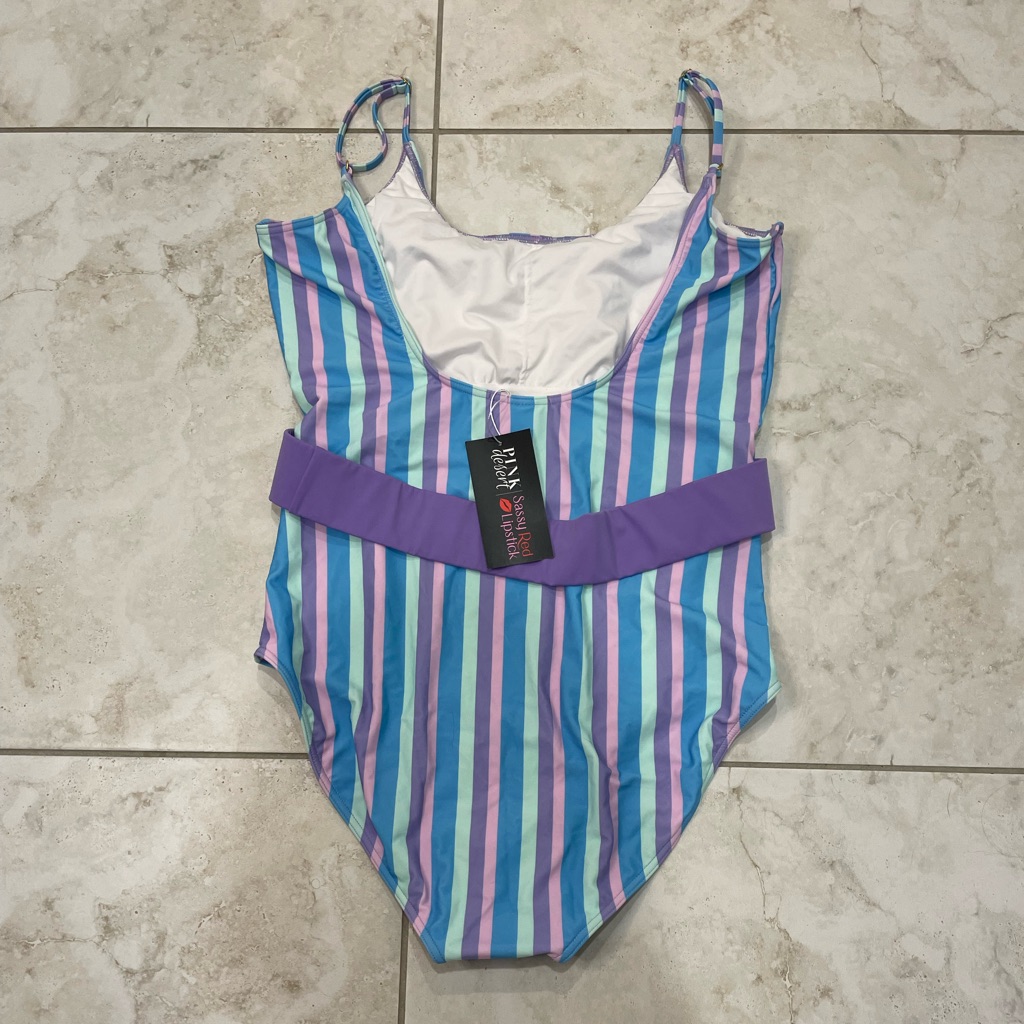 New Pink Desert Belted One Piece Bathing-Suit — image 8 of 8